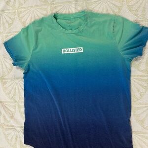 Hollister Green and Blue Ombre Short Sleeve Tee